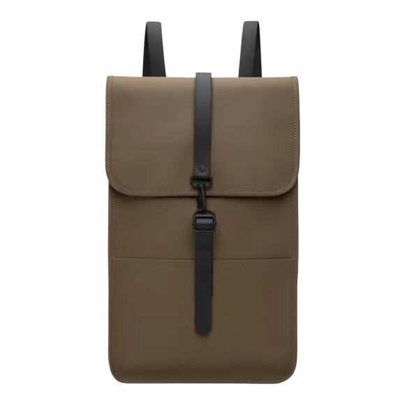 Rains Backpack Mini Unisex Waterproof Magnetic Flap in Wood Brown - Picture 1 of 6